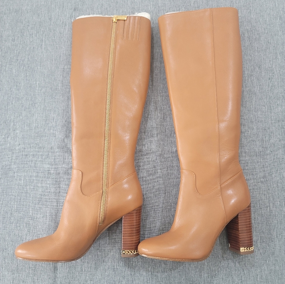 Michael Kors Tan Heeled Boots Sleek Design